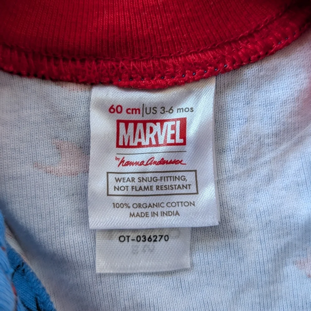 Hanna Andersson Marvel Spiderman Baby Zip Sleeper In Spider-Man Holiday On Blue